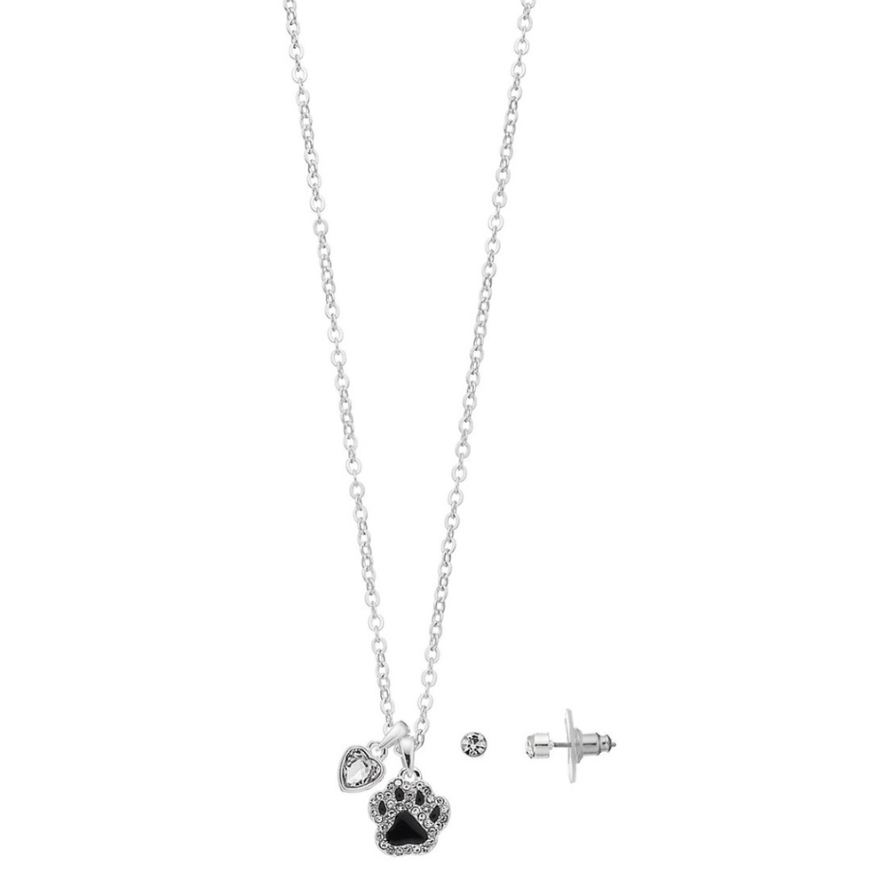 Pet Friends Carded Paw Necklace & Earring …